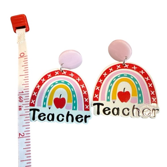 3/$20 Colorful Teacher Earrings - Picture 2 of 7